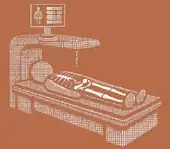 Illustration of a DEXA scanner