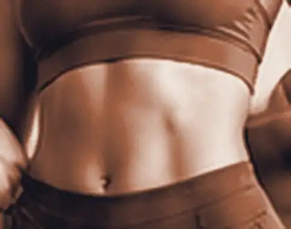 Toned midsection in workout wear